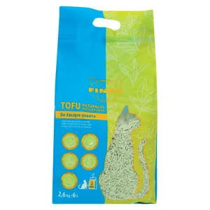 FINKO TOFU kačių kraikas, su žaliosios arbatos ekstraktu, 2 mm granulė, 2,6 kg/6 l