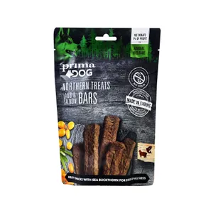 PrimaDog Šiaurės Skanukai Ėrienos&Lašišos juostos 80g