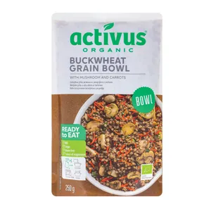Ekologiškas grikių patiekalas su rudaisiais pievagrybiais ir morkomis, ACTIVUS 250g