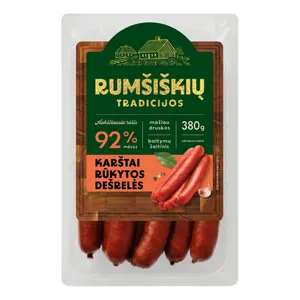 Rumšiškių tradicijos karštai rūkytos klasikinės dešrelės 380g