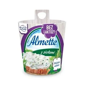 Tepamas varškės sūris ALMETTE, su žolelėmis, be laktozės, 150 g