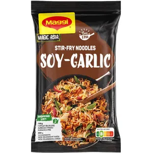 MAGGI Greitai paruošiami kepti makaronai su Sojos ir česnakų padažu 185g 