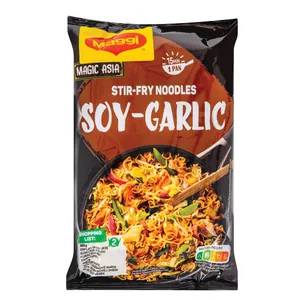 MAGGI Greitai paruošiami kepti makaronai su Sojos ir česnakų padažu 185g 