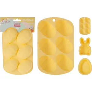 Kepimo formų rinkinys: velykų kiškis, didelis kiaušinis, 6 velykų kiaušiniai