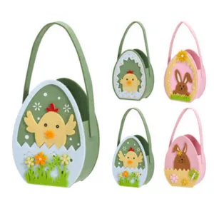 Velykinis krepšelis su triušiu ir viščiuku 12,5X7X16,5 cm