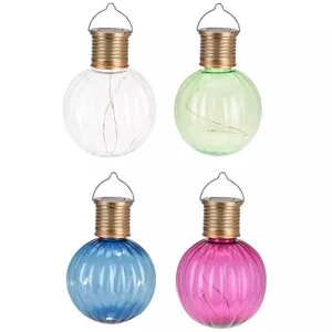 Saulės energija įkraunama apvali sodo lemputė