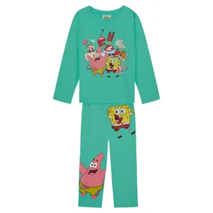 Pižama ilgomis rankovėmis SPONGE BOB, žalios spalvos, 122/128 dydis