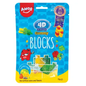 Guminukai AMOS BLOCKS, vaisių skonio 72g