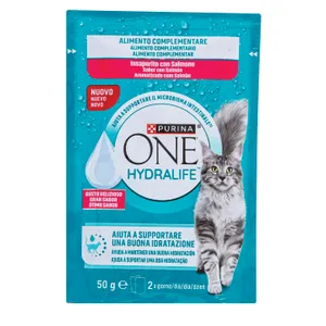 Pašaro papildas suaugusioms katėms lašišų skonio ONE HYDRALIFE, 50 g