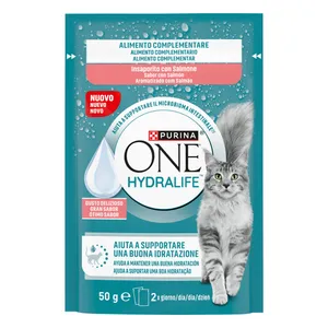 Pašaro papildas suaugusioms katėms lašišų skonio ONE HYDRALIFE, 50 g