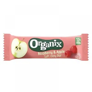 Ekologiškas avižų batonėlis su avietėmis ir obuoliais ORGANIX, nuo 12 mėn, 23 g