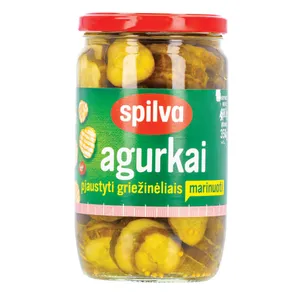 Marinuoti agurkai griežinėliais SPILVA 680/350 g