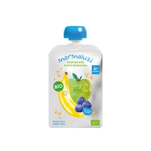 Ekologiška košė MARMALUZI obuolių, mėlynių, bananų, avižų, 6 mėn 90 g