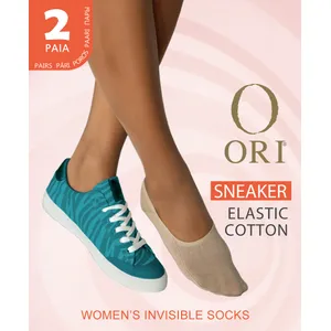 Pėdutės ORI Sneaker Elastic Cotton – Nature, 35–38, 2 poros