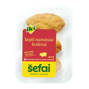 Kepti naminiai kotletai 2vnt., IKI ŠEFAI, 250 g
