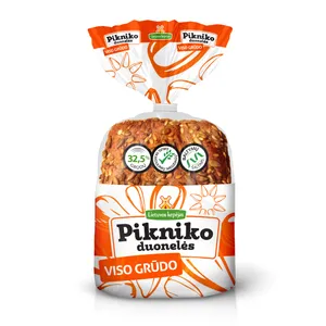 Pikniko duonelės su ruginiais viso grūdo dalių miltais, 4x60 g