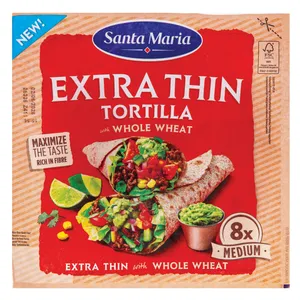 Plonos visų grūdo dalių kvietinės tortilijos SANTA MARIA, (8 vnt.) 240g