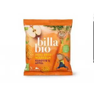 Ekologiški ryžių paplotėliai su morkų ir obuolių sulčių koncentratu BILLA BIO, 35 g