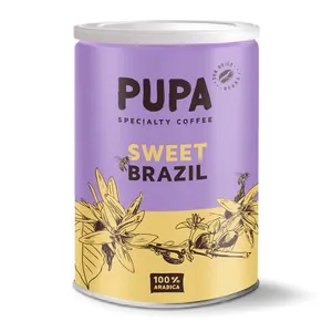 Malta kava PUPA Sweet Brazil 250 g, 100% Arabika skarda