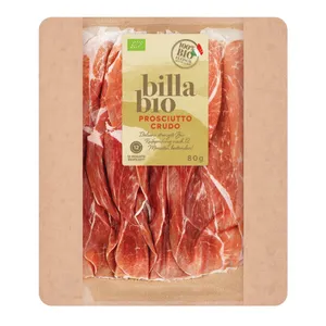 Ekologiškas vytintas kumpis CRUDO nerūšinis griežinėliais BILLA BIO, 80 g