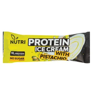 Vanilės skonio valgomieji ledai su pistacijų sk. įdaru (su saldikliais) NUTRI PROTEIN, 73g