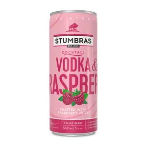 Gazuotas alkoholinis kokteilis STUMBRAS Vodka & Raspberry 5% 0,33L