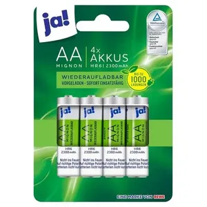 Įkraunami elementai JA! MIGNON AA , 1,2 V, 4 vnt.