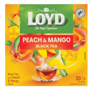 Juodoji arbata LOYD persikų ir mangų aromato, 20x2g