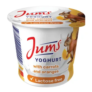 Jogurtas JUMS su morkomis ir apelsinais 2,5% rieb.,be laktozės 125g