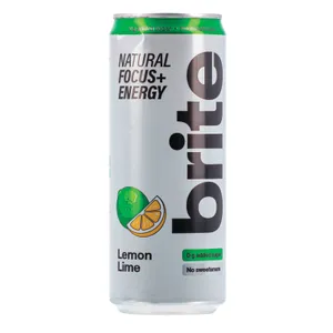 Natūralus energinis gėrimas BRITE Lemon Lime 330ml
