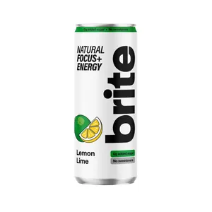 Natūralus energinis gėrimas BRITE Lemon Lime 330ml