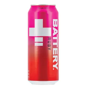 Energinis gėrimas Battery RUBY SUGAR-FREE Aviečių ir granatų sk. 0,5L