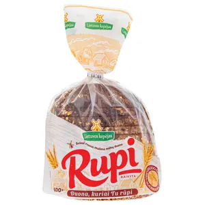 Šviesi duona su visų grūdo dalių miltais RUPI, 600 g, raikyta