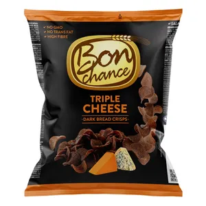 Juodos duonos traškučiais trijų sūrių skonio BON CHANCE, 240 g