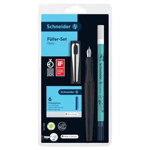 Plunksankotis + rašalo tryniklis + 6 rašalo kapsulės SCHNEIDER TOMO