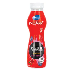 Miško uogų skonio baltyminis jogurto gėrimas VALIO PROFEEL, 0,1 % rieb., 275 g