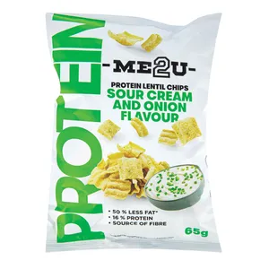 Užkandis ME2U PROTEIN LENTIL CHIPS SOUR CREAM & ONION, 65 g