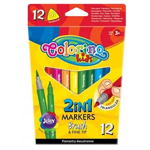 Dvipusiai flomasteriai COLORINO, 12 spalvų
