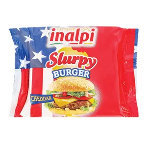 Lydytas sūris su čederiu INALPI Slurpy Burger riek., 40% rieb. 175g