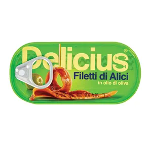 Ančiuvių filė alyvuogių aliejuje DELICIUS,  46g
