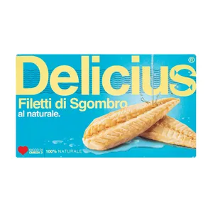 Atlantinės skumbrės filė alyvuogių aliejuje DELICIUS, 125g