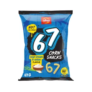 Kukurūzų traškučiai OHO! 67 grietinės ir svogūnų skonio, 67 g