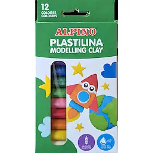 Alpino Neon Plastilinas 12 vnt 17 g