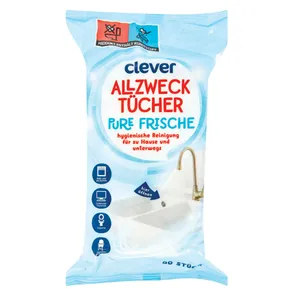 Universalios, drėgnos servetėlės CLEVER PURE FRESHNESS, 80 vnt.