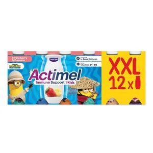 Jogurto gėrimas ACTIMEL braškių, bananų 12 vnt., 1,4% rieb., 1.2 kg 