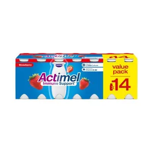 Jogurto gėrimas ACTIMEL braškių, bananų 12 vnt., 1,4% rieb., 1,4 kg