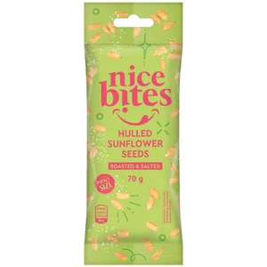 Skrudintos, sūdytos, gliaudytos saulėgrąžų sėklos NICE BITES, 70 g