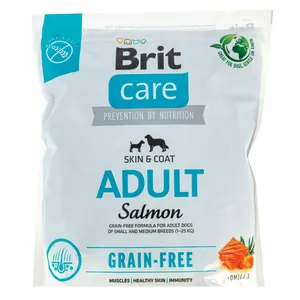 Sausas pašaras šunims BRIT CARE GRAIN-FREE ADULT SALMON, 1 kg