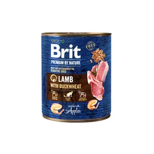 Konservuotas pašaras šunims BRIT PREMIUM BY NATURE LAMB WITH BUCKWHEAT, 800 g