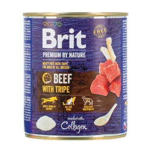 Konservuotas pašaras šunims BRIT Premium by Nature Beef with Tripes, 800 g